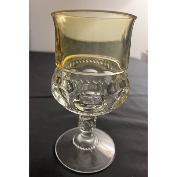 Vintage Indiana Glass Kings Crown Yellow&Clear by Tiffin 5 3/4” - Picture 7 of 7